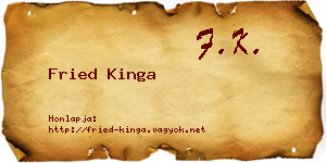 Fried Kinga névjegykártya